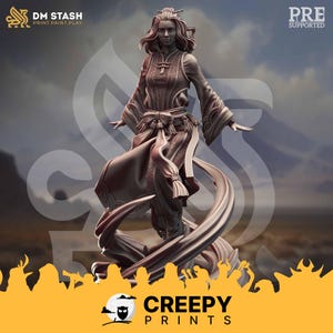 Figurine de magicienne/sorcière (femme) pour jeux de rôle sur table, compatible avec les figurines de 28 mm et 32 ​​mm (réf. 50416 DM0823).