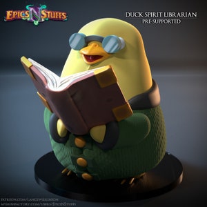 Duck Spirit Librarian Premium dnd Miniature Mini | 28mm 32mm to 100mm | Resin 3D Printed | 45031