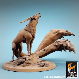 Fox Miniature Kitsune v2 Premium dnd Miniature Mini | Flesh Hounds HellHound | 43430