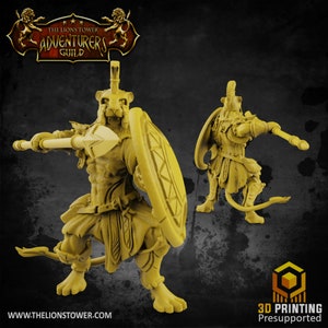 Agathion Leonin Paladin v3 Premium dnd Miniature Mini Warrior | Resin 3D Printed | 28mm 32mm 100mm | 49034