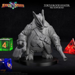 Turtle Tortle Blood Hunter Brute Barbarian Premium dnd Miniature Mini Figure Figurine | 28mm 32mm up to 100mm | 45232