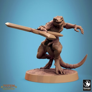 Lizardfolk Lizardman Murkborn v4 Premium dnd Miniature Mini | Lizardmen Lizardman | Resin 3D Printed | 46529
