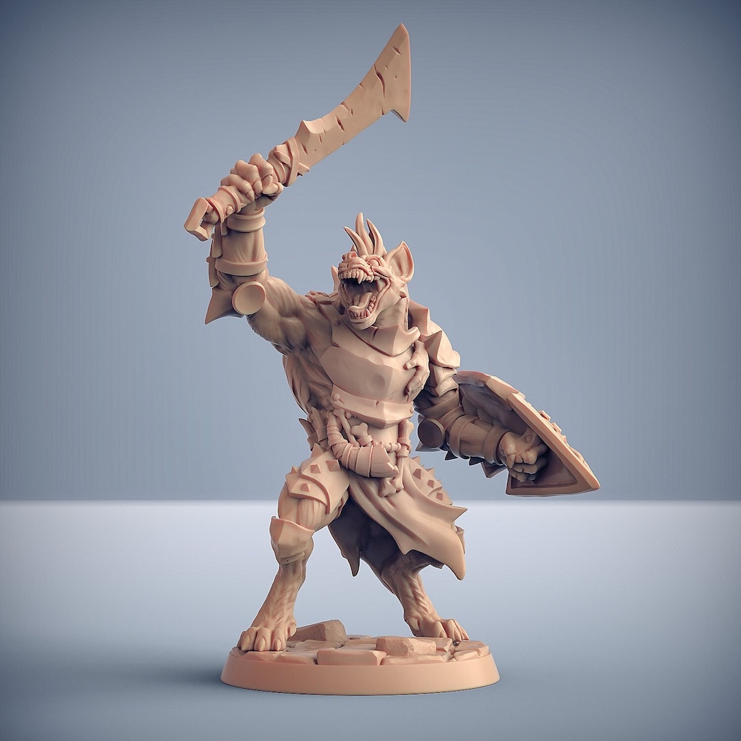 1 X GNOLL WARRIOR - BONES REAPER Minifigure Rpg D&d Guerriero - Foto 11