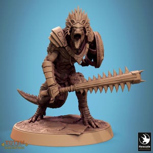 Lizardfolk Lizardman v21 Premium dnd Miniature Mini | Lizardmen Lizardman | Resin 3D Printed | 46521