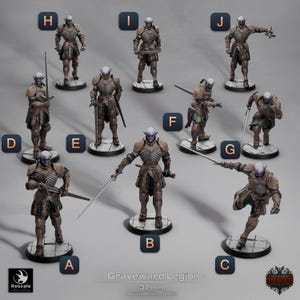 Miniatures Vampire Paladin D&D compatibles avec les figurines fantasy 28 mm 32 mm TTRPG | 46724