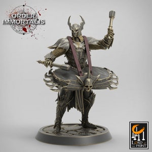Paladin Knight Cleric V7 Premium dnd Miniature Mini Unchained Warrior | Resin 3D Printed | 28mm 32mm 100mm | 43379
