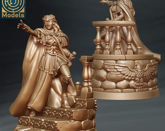 Spartan Female Fighter v2 Miniaturas DnD compatibles con miniaturas de fantasía de 28 mm y 32 mm / 47026