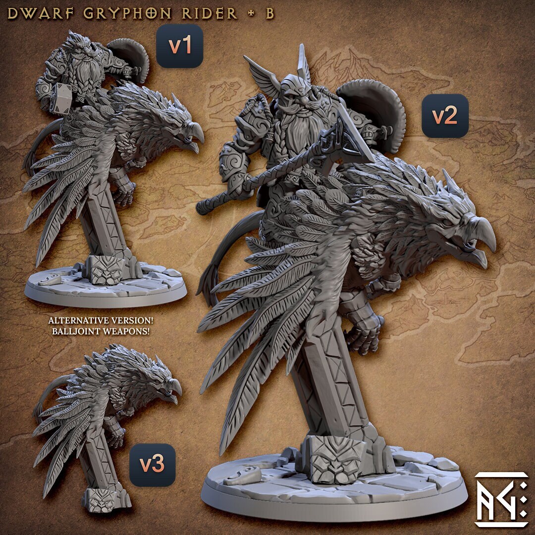 Dwarf Barbarian Fighter Rider B Dnd Miniatures Compatible With 28mm ...