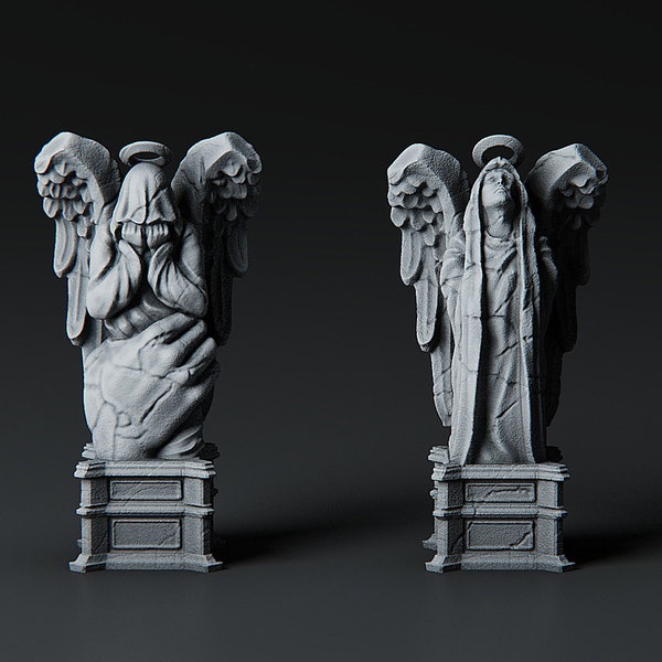 Weeping Angel Statue | Premium 3D Printed Tabletop Miniatures 28mm 32mm to 100mm |   dnd