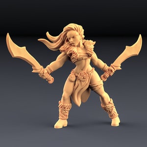 Female Barbarian v2 | Premium 3D Printed Tabletop Miniatures 28mm to 100mm |   dnd   20723_B