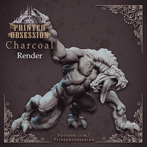 Lizard Monster | Premium 3D Printed Miniatures 28mm 32mm to 100mm |     dnd  21472