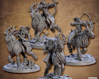 Pack de 4 jinetes elfos para miniaturas DnD compatibles con miniaturas de fantasía de 28 mm y 32 mm / 30713_16