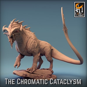 Ancient Red Dragonspawn Premium Fantasy dnd Miniature Mini Figure Figurine Statue | Resin 3D Printed | 44016