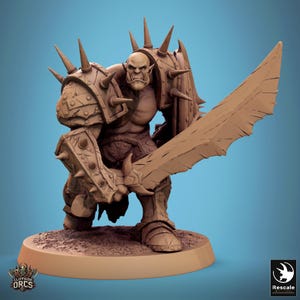 Orc Barbarian Infantry Marauder v19 Premium dnd Miniature Mini | Resin 3D Printed | 28mm 32mm up to 100mm | 46301