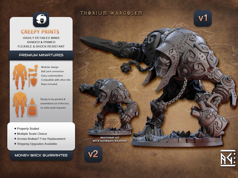 Iron Golem Titan Premium Mini 28mm 32mm Dnd Etsy