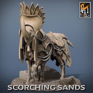 Egyptian Mount Saddle v8 Premium dnd Miniature Mini Figure Figurine | 28mm 32mm 100mm | Resin 3D Printed | 43710