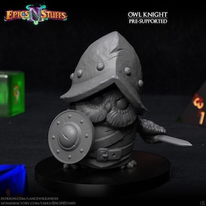 Knight Paladin Owl Owlkin Premium dnd Miniature Mini | Resin 3D Printed | 28mm 32mm up to 100mm | 45208