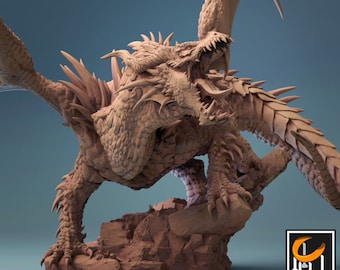 Miniaturas de DnD de Ancient Dragon compatibles con miniaturas de fantasía de mesa de 28 mm y 32 mm / 30625