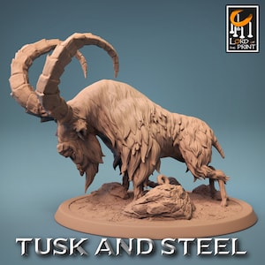Ram Wild v4 Premium dnd Miniature Mini 28mm 32mm up to 100mm | Cleric Warrior Fighter | Resin 3D Printed | 43845