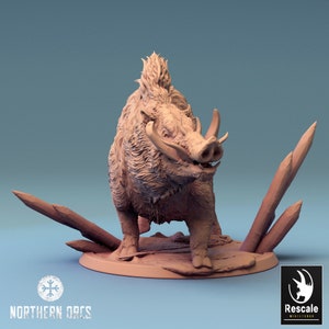 Boar Miniature v3 Premium dnd Miniature Mini | Resin 3D Printed | 28mm 32mm up to 100mm | 44586