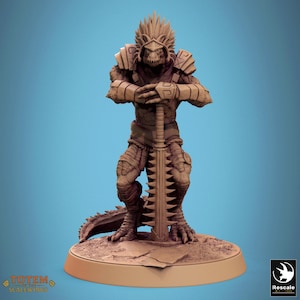 Lizardfolk Lizardman v20 Premium dnd Miniature Mini | Lizardmen Lizardman | Resin 3D Printed | 46520