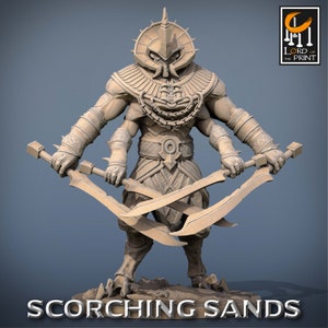Egyptian Male Guard v3 Premium dnd Miniature Mini Figure Figurine | 28mm 32mm 100mm | Resin 3D Printed | 43685