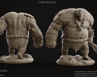 Ogre Mauler |   Tabletop Miniature Resin 3D Printed |   dnd  | ANY SCALE 20084