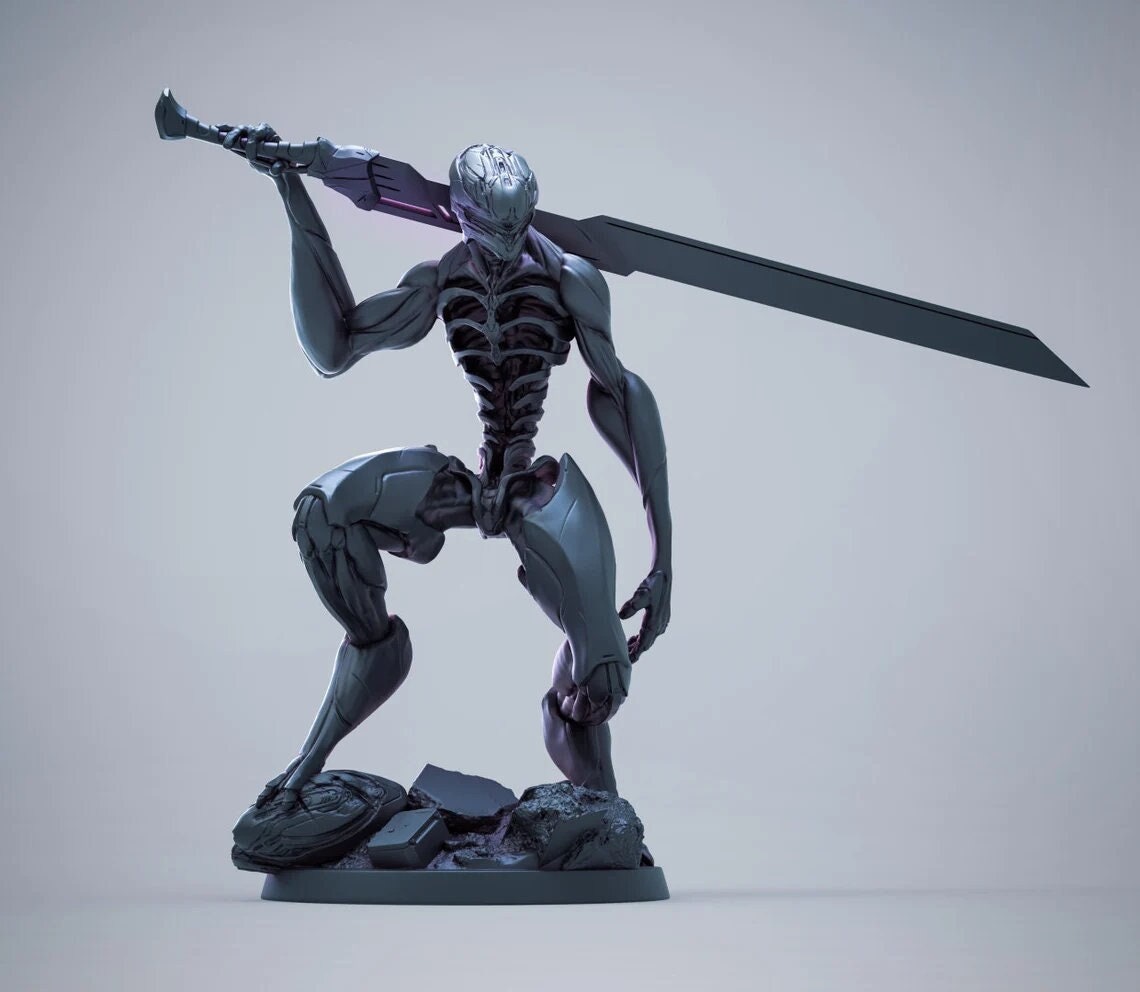 Robot Samurai Premium dnd Miniature Mini Figure Figurine Statue | 28mm 32mm to 100mm | Resin 3D Printed | 30576