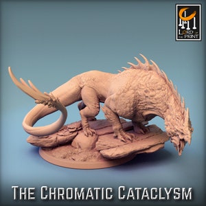 Ancient White Dragonspawn Premium Fantasy dnd Miniature Mini Figure Figurine Statue | Resin 3D Printed | 44017