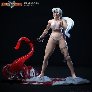 Miniatura de primera calidad de guerrero sexy femenino dnd / 28 mm 32 mm a 100 mm / Resina impresa en 3D / 45034