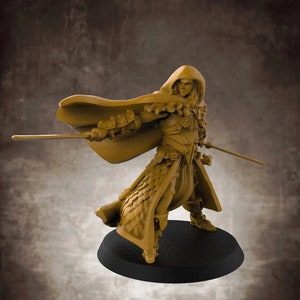 Elf Ranger Swordsman | Premium 3D Printed Fantasy Tabletop Miniatures 28mm 32mm to 100mm | dnd   20155