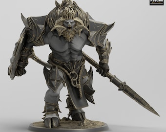 Minotaurus Barbarian D DnD-miniaturen compatibel met 28 mm 32 mm fantasymini's | 44474_D