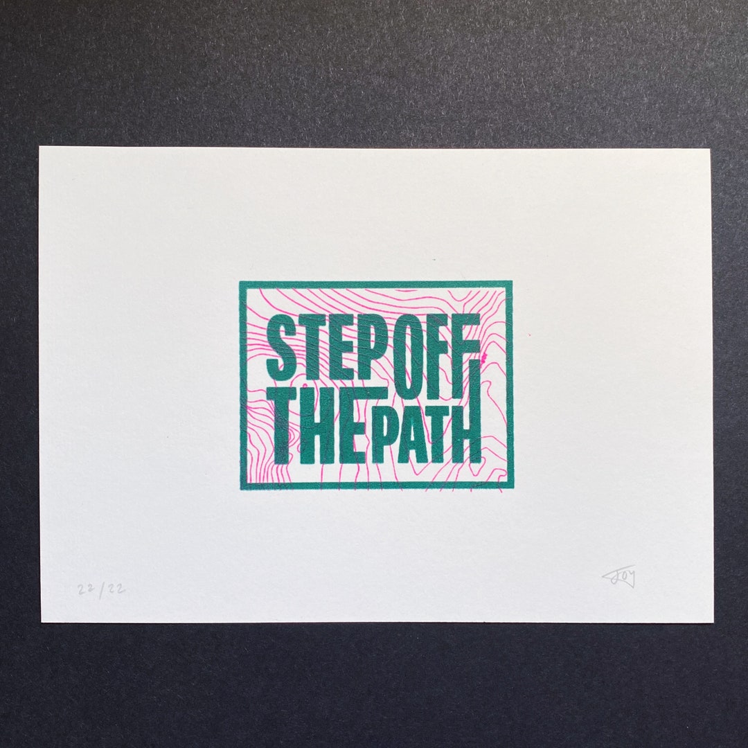 A5 Step off the Path 2 Colour Screen Print - Etsy