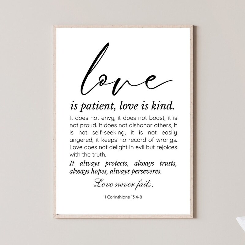 1 Corinthians 13 4 8 Etsy