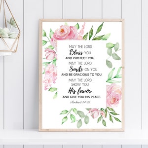 May the Lord bless you and protect you - Numbers 6:24-26 Print/Motivational Verse/Graduation&#39;s Scripture/Printable Wall Art/Digital Download