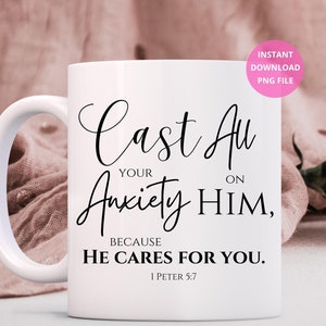 1 Petrus 5:7 PNG-fil, ångestvers (digital nedladdning)