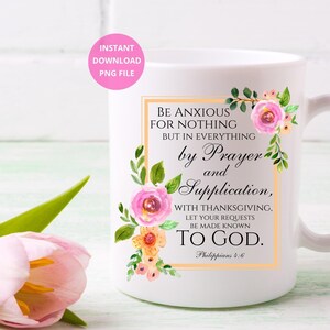 Filipperbrevet 4:6 Blomstertext PNG-fil (digital nedladdning)