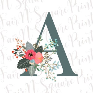 Inicial un archivo PNG para sublimación/Floral Initial A PNG para Sublimación/Inicial A Png Designs/PNG Files for Sublimation/Digital Download