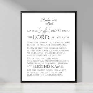Psalm 100 KJV Printable: Joyful Noise Bible Verse (Digital Download)