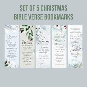 5 Sets of Size 2x6 Christmas Scriptures Bookmark Print/Christmas Verses Bookmark/Printable Scripture Bookmark/DIGITAL DOWNLOAD