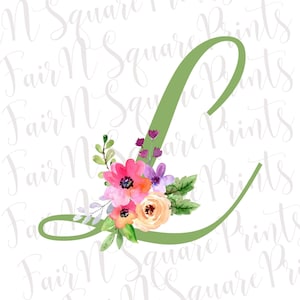 Inicial L Floral Png Archivo para Sublimación/Letra L Png Diseños Digitales/Monograma L Png Archivo para Sublimación/PNG DESCARGA DIGITAL