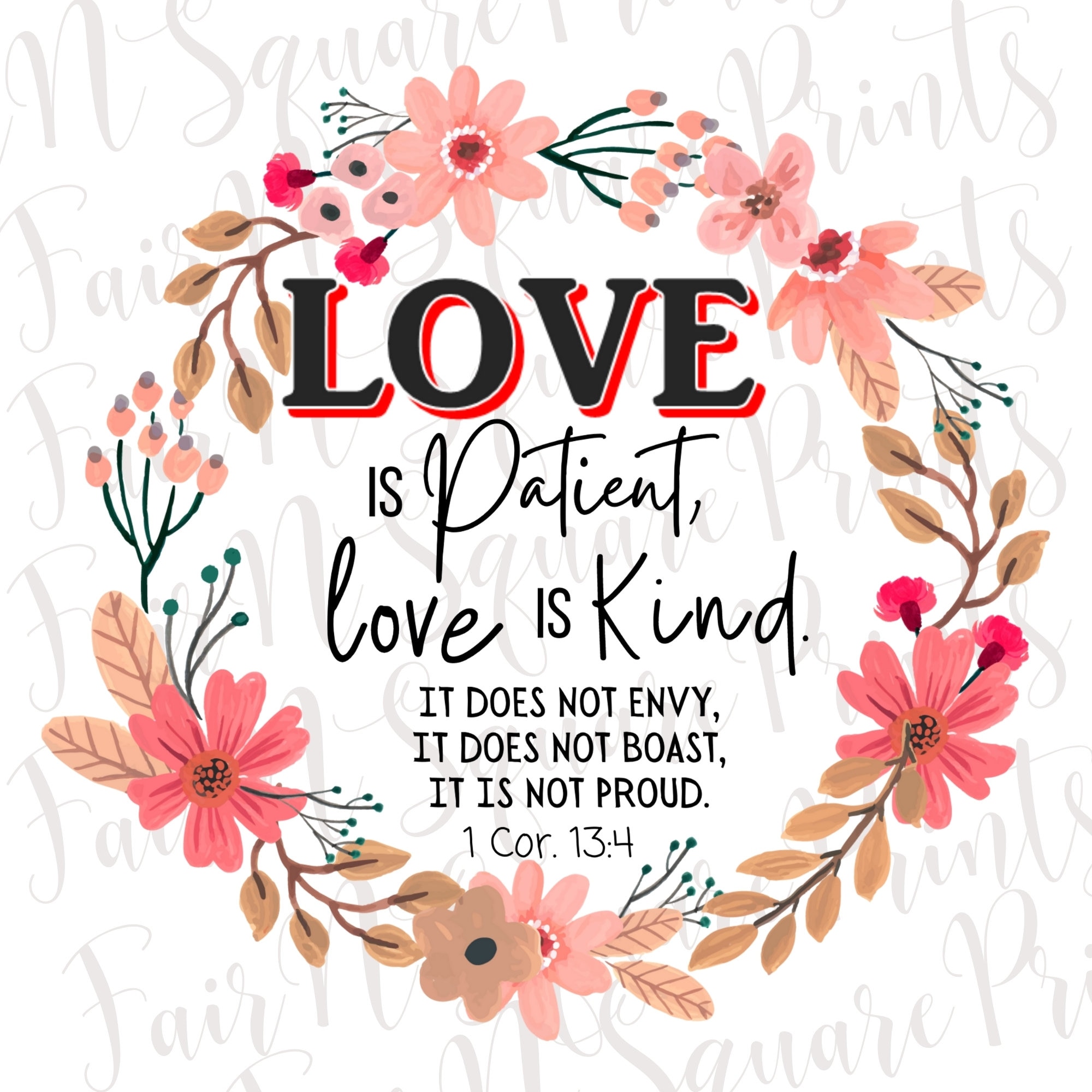 Love is Patient Love is Kind Png File for Sublimation/1 - Etsy