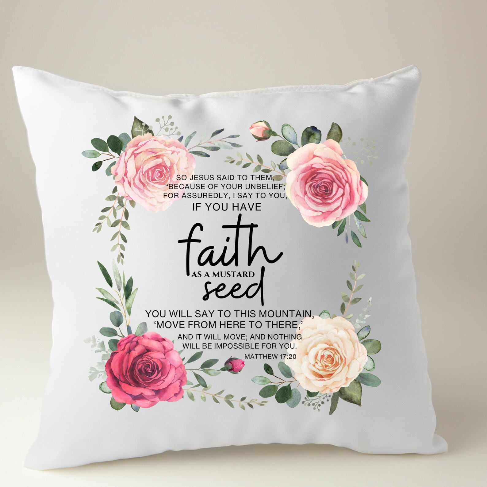 Matthew 17:20 Floral Png File for Sublimation/faith as a Mustard Seed ...