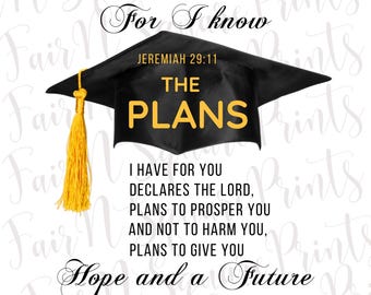 Jeremia 29:11 Examensvers PNG-fil (digital nedladdning)
