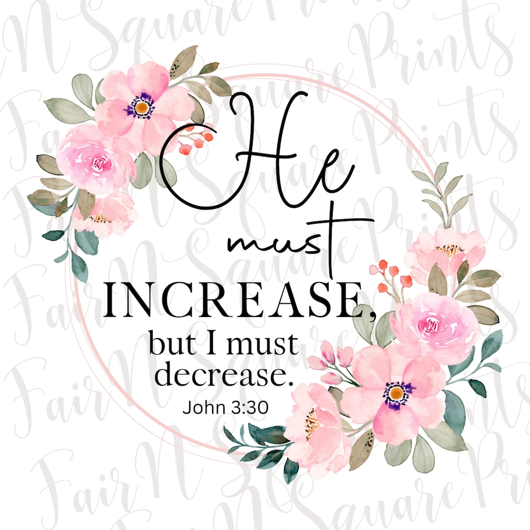 Motivational Verse Png/he Must Increase but I Must Decrease John 3:30 ...