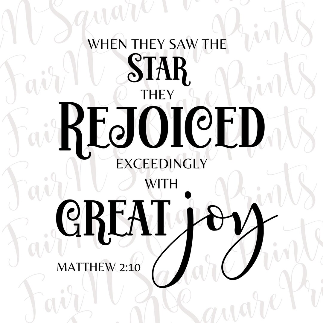 Matthew 2:10 Christmas Scripture PNG File (digital Download) - Etsy