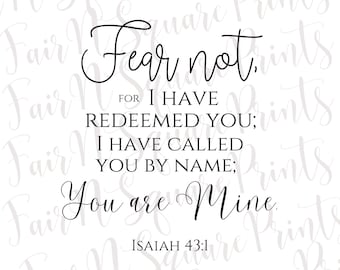 Isaiah 43:1 PNG File for Sublimation (Digital Download)