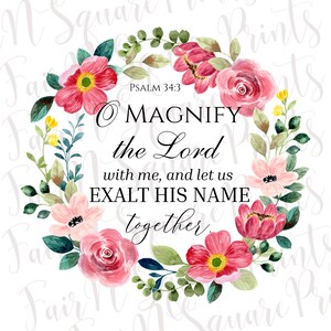 Psalm 34:3 Png File for Sublimation/O Magnify the Lord Png File/Christians Sublimation/Png Digital Download