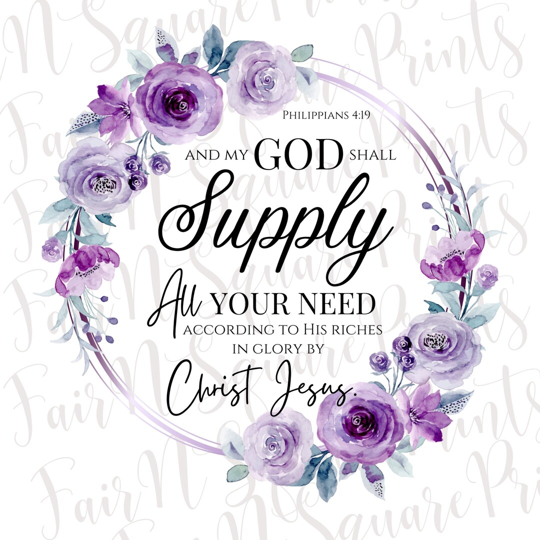 Philippians 419 Floral Wreath PNG File (digital Download) Etsy