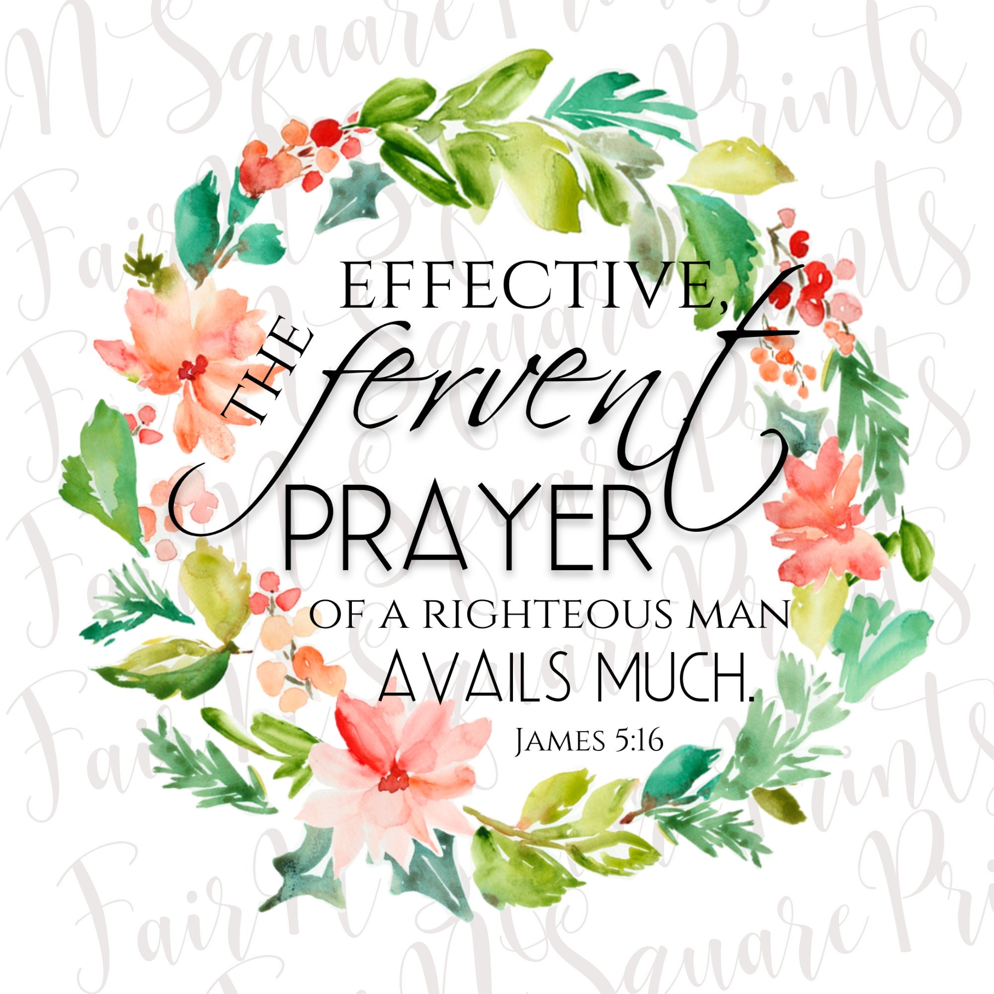 James 5:16 Png File for Sublimation/the Effective Fervent - Etsy
